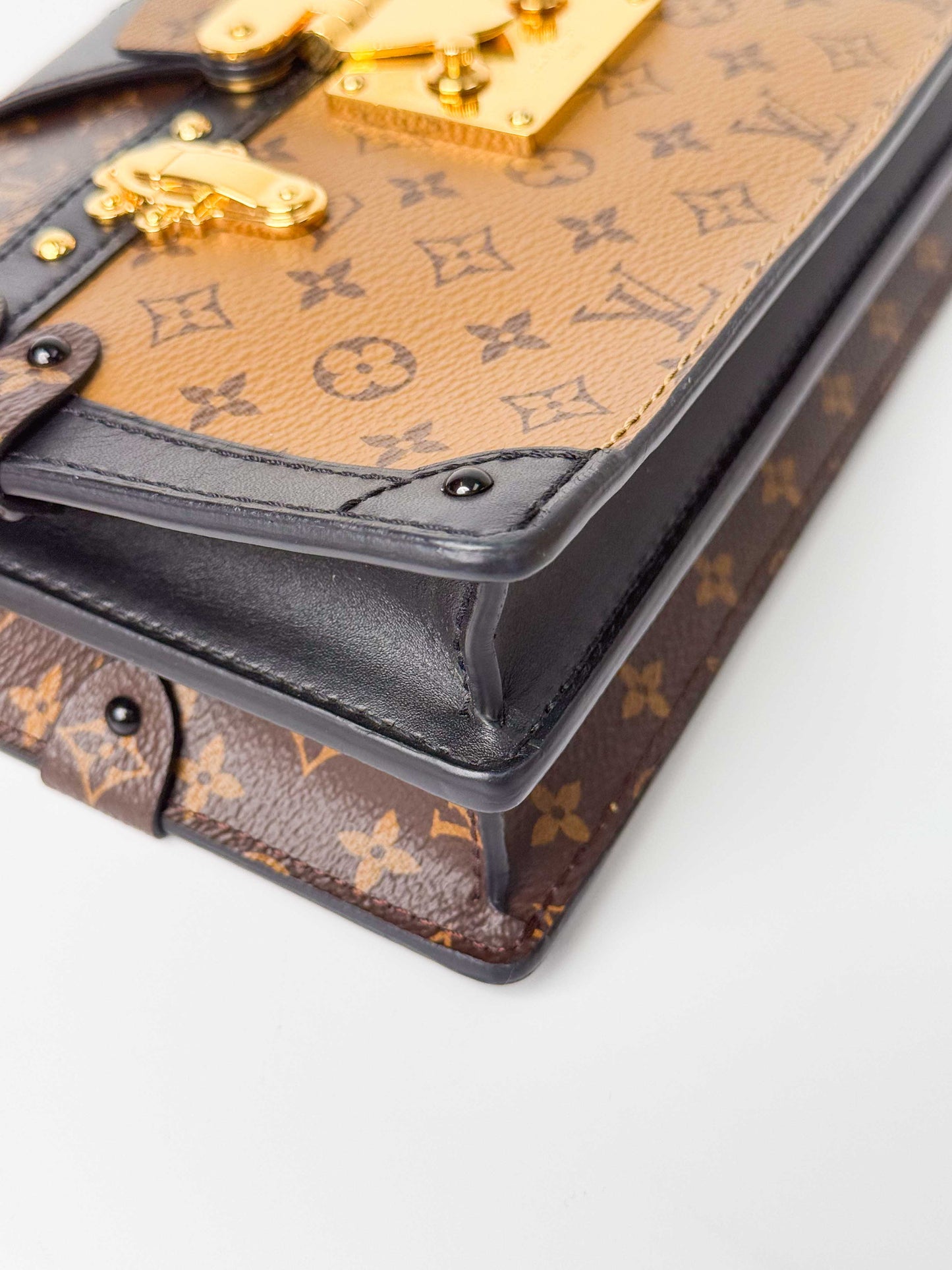 (A93) Louis Vuitton Monogram Petite Malle Gold Hardware