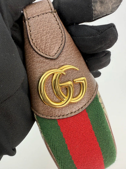 (AJ7) Gucci Ophidia Mini Shoulder Bag, Yellow Gold Hardware