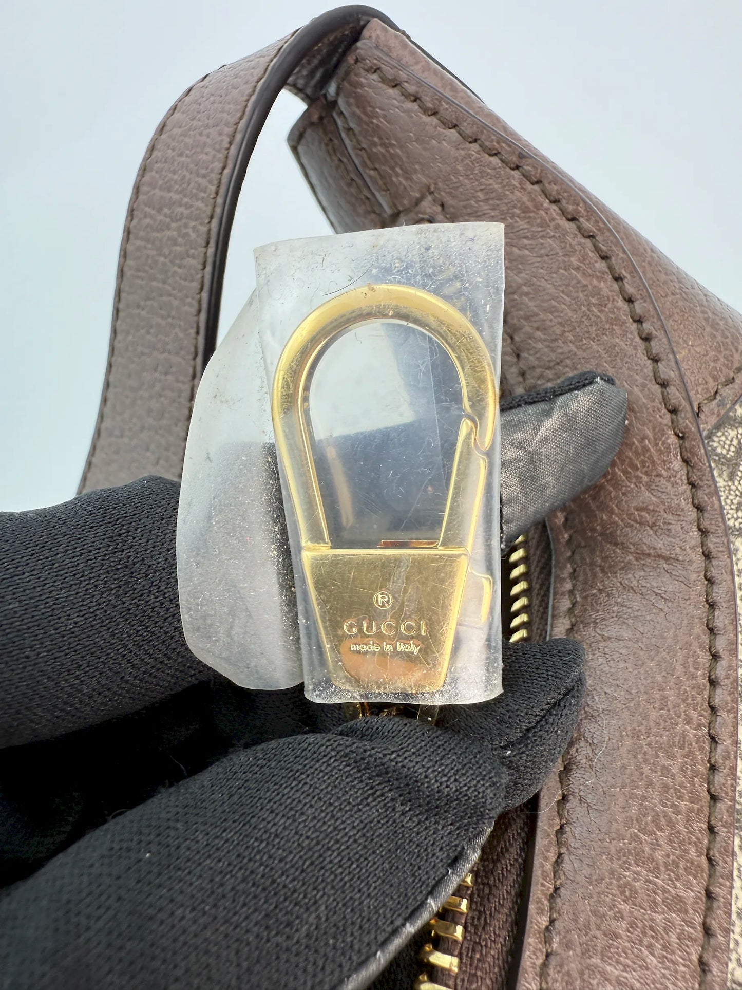 (AJ7) Gucci Ophidia Mini Shoulder Bag, Yellow Gold Hardware
