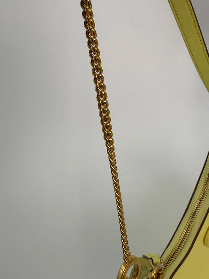 (AJ6) Valentino Garavani Yellow Calf Leather Mini VLogo Signature Hobo Bag, Gold Hardware
