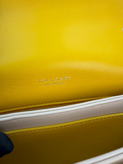 (AJ5) Bvlgari Yellow Calf Leather Serpenti Reverse Shoulder/Crossbody Bag, Champagne Gold Hardware