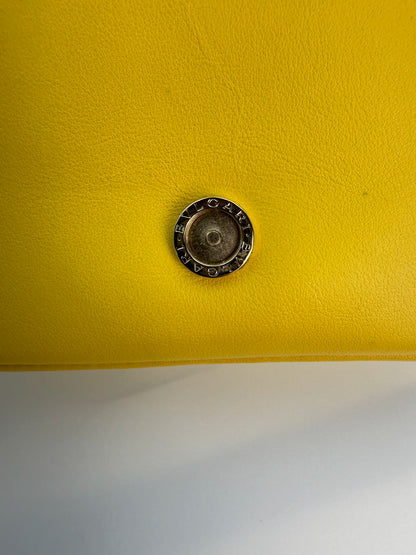 (AJ3) Bvlgari Yellow Calf Leather Serpenti Cabochon Chain Crossbody Bag, Champagne Gold Hardware