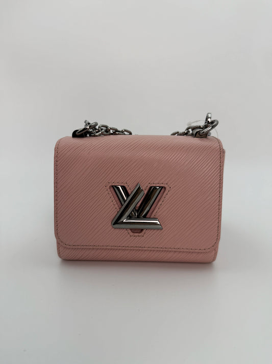 (AJ9) Louis Vuitton Small Epi Twist Crossbody Bag, Silver Hardware