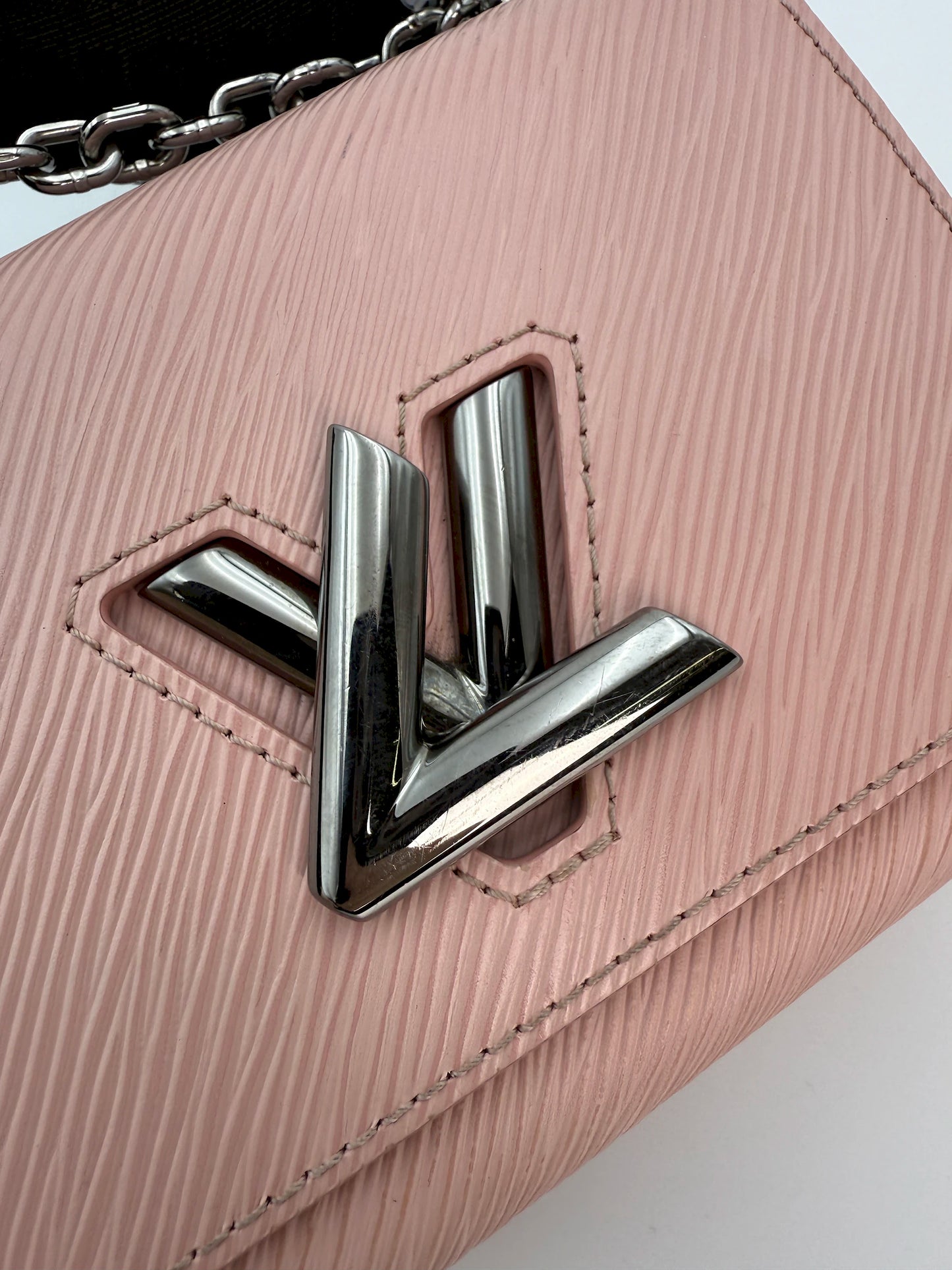 (AJ9) Louis Vuitton Small Epi Twist Crossbody Bag, Silver Hardware