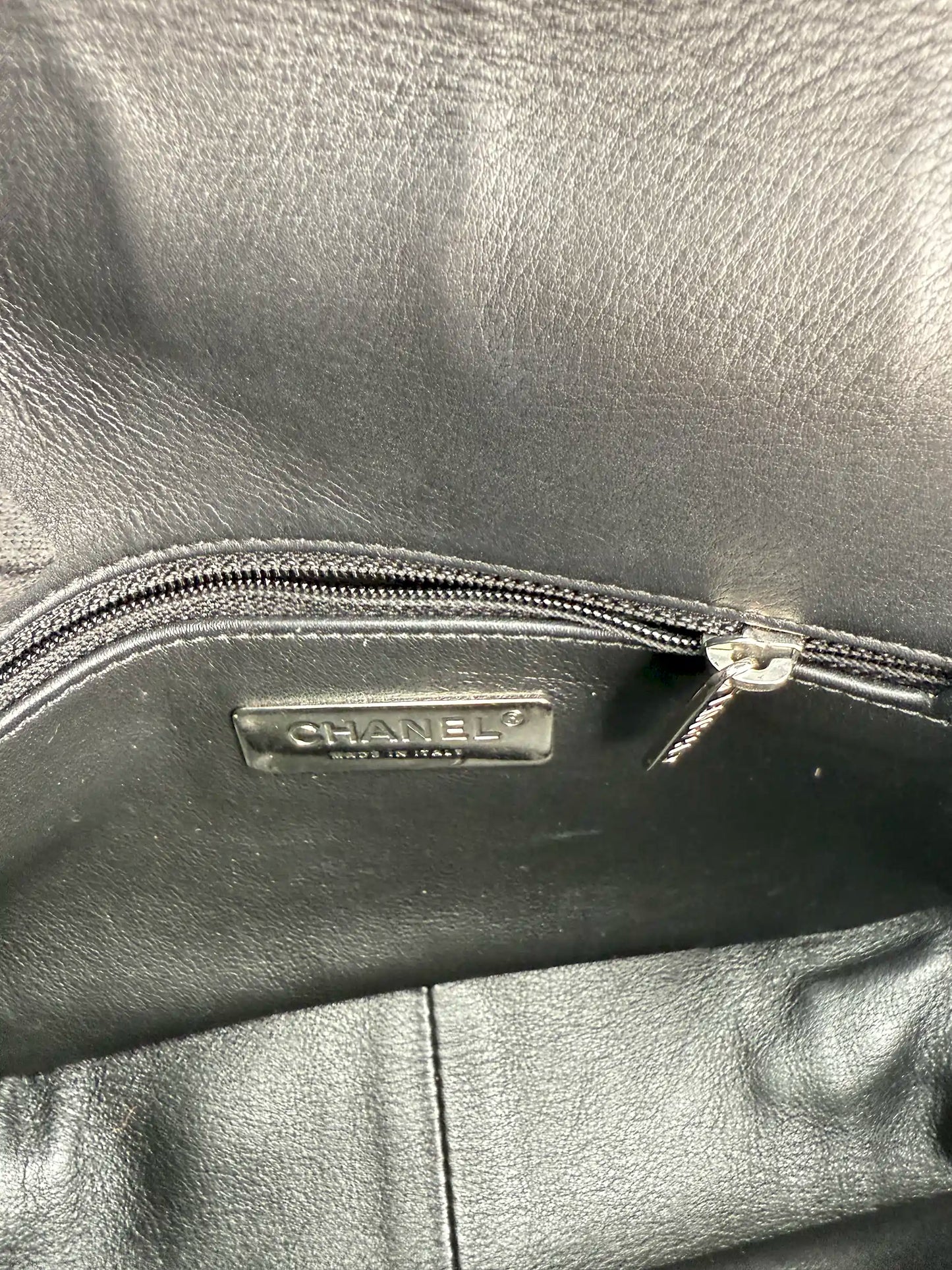 (AJ11) Chanel Black Calf Leather Small Precious Union Flap Bag, Mixed Hardware