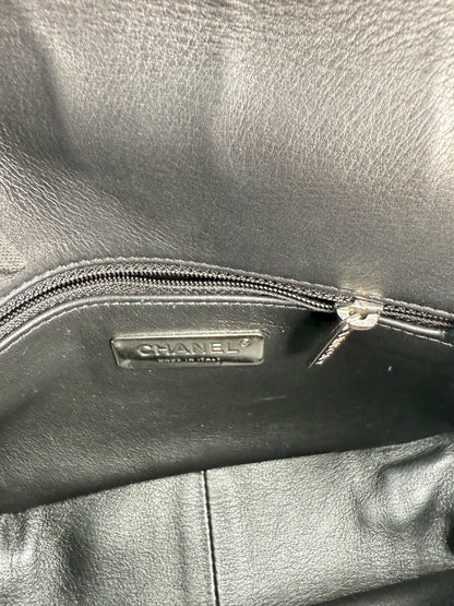 (AJ11) Chanel Black Calf Leather Small Precious Union Flap Bag, Mixed Hardware