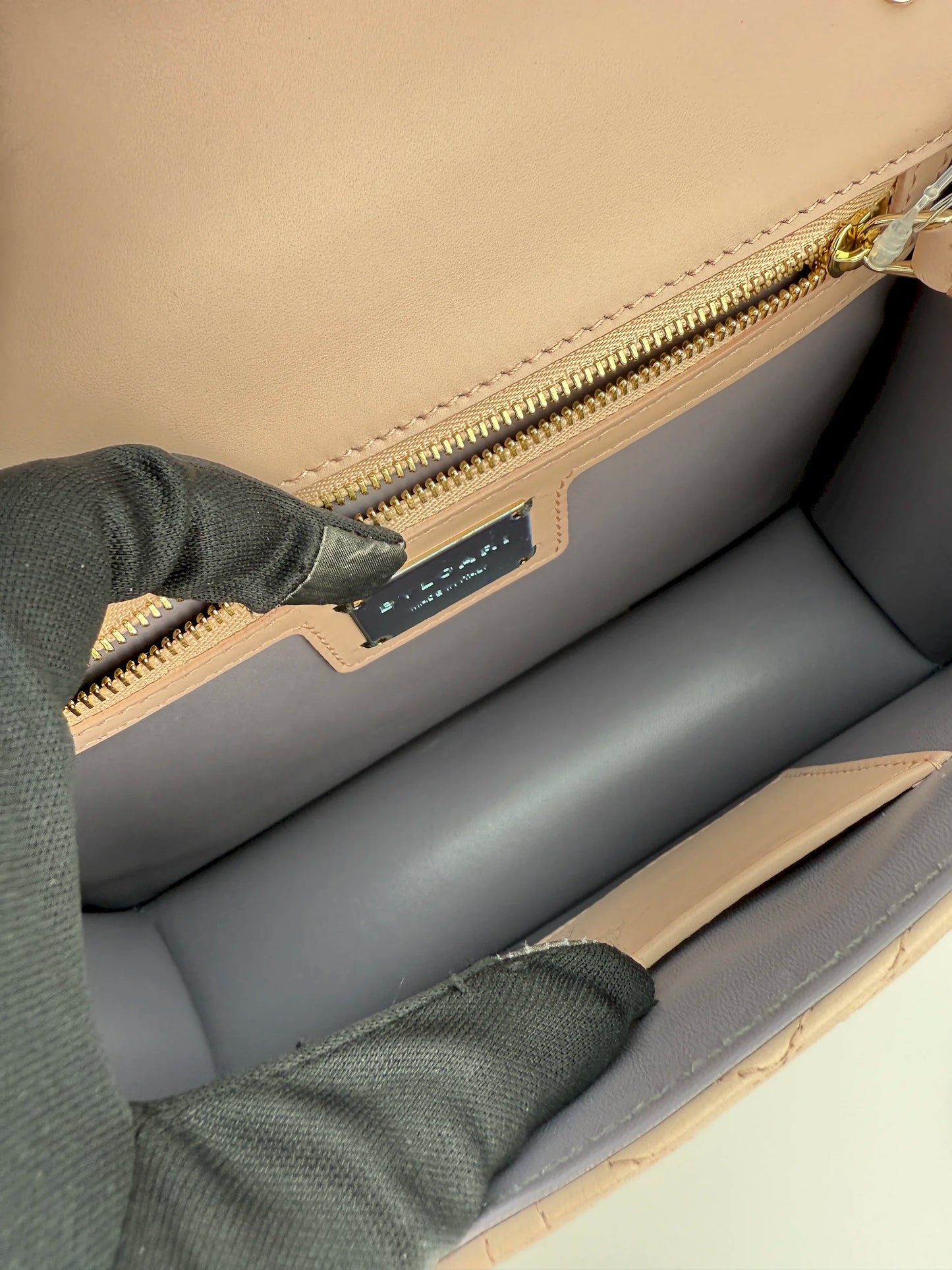 (AJ16) Bvlgari Pink Leather Serpenti Flap Bag, Champagne Gold Hardware