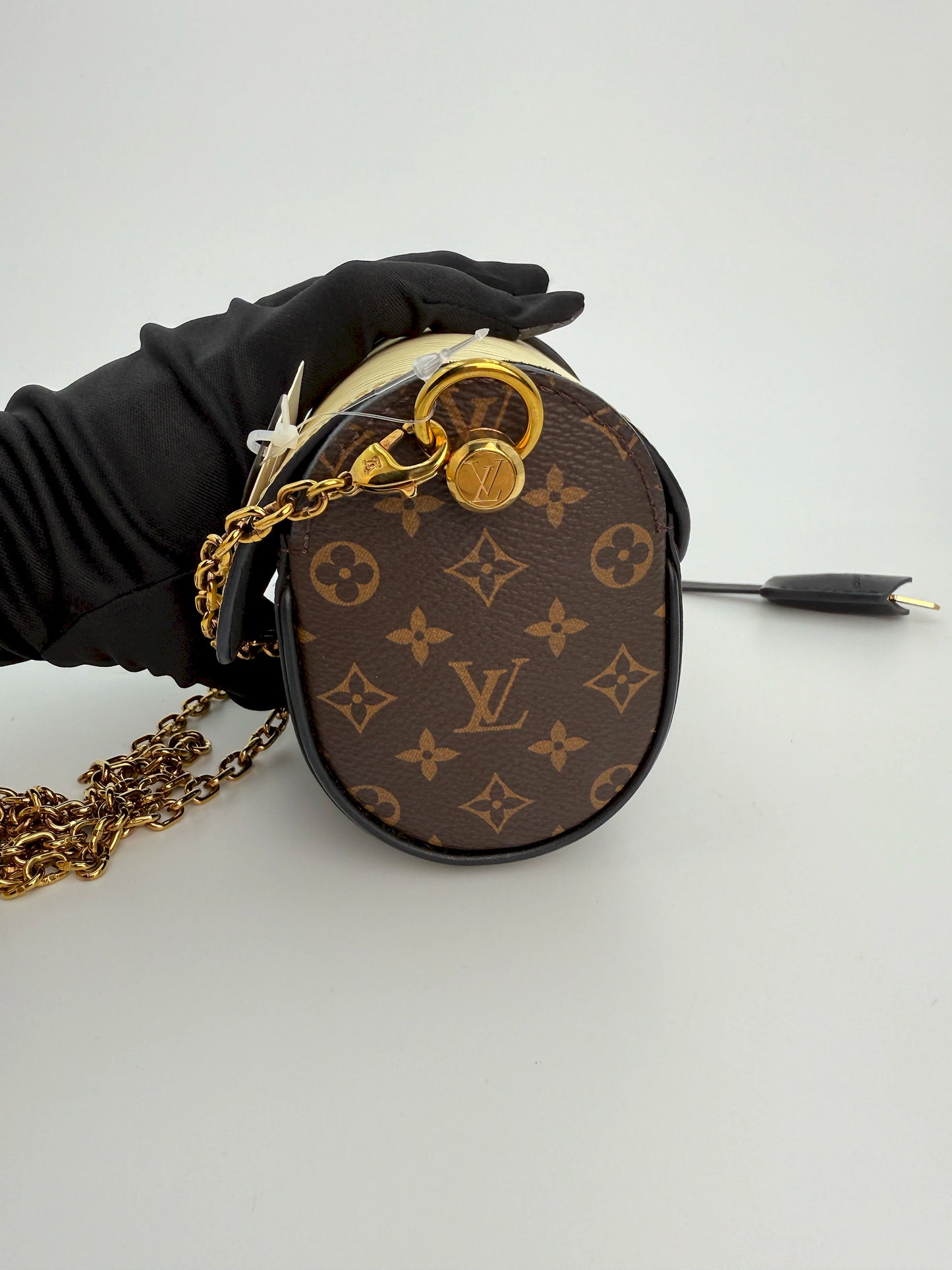 (AJ23) Louis Vuitton Glasses Case Bag, Monogram Canvas and Epi Leather, Gold Hardware