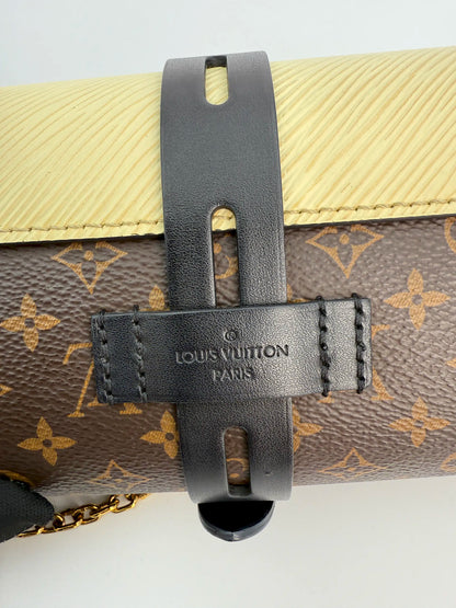 (AJ23) Louis Vuitton Glasses Case Bag, Monogram Canvas and Epi Leather, Gold Hardware