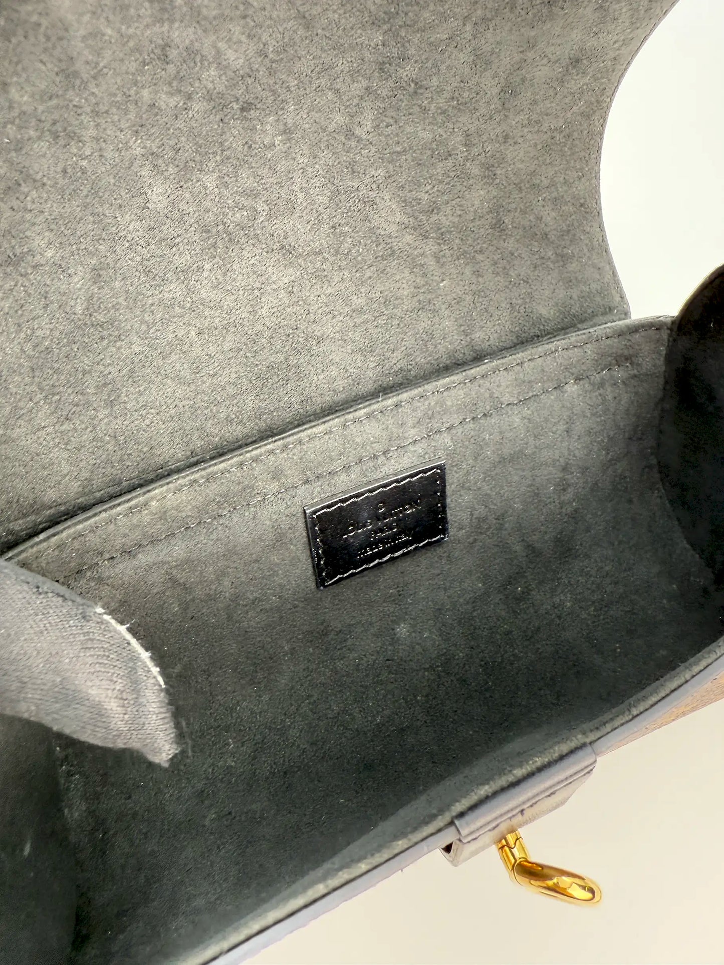 (AJ23) Louis Vuitton Glasses Case Bag, Monogram Canvas and Epi Leather, Gold Hardware