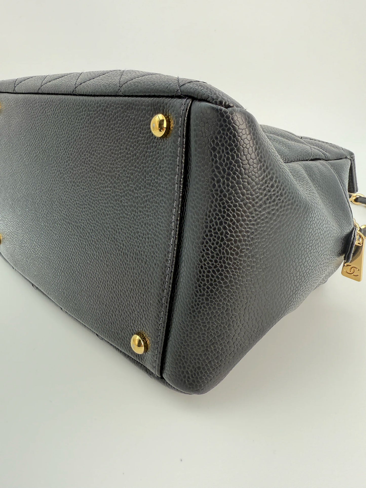 (AJ31) Chanel Black Caviar PTT Tote Bag, Gold Hardware