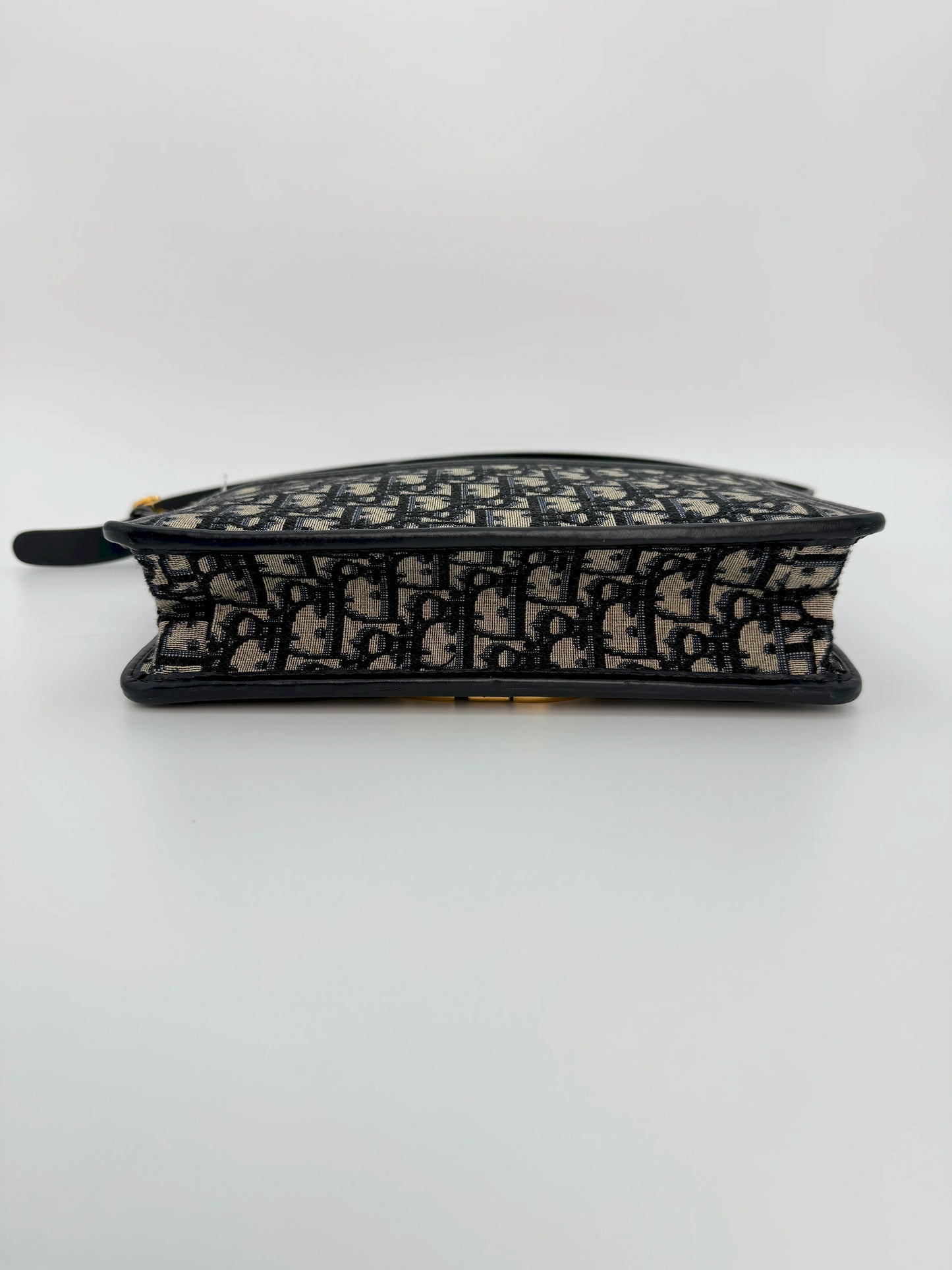 (AJ33) Dior 30 Montaigne Navy Oblique Sling Bag, Gold Hardware