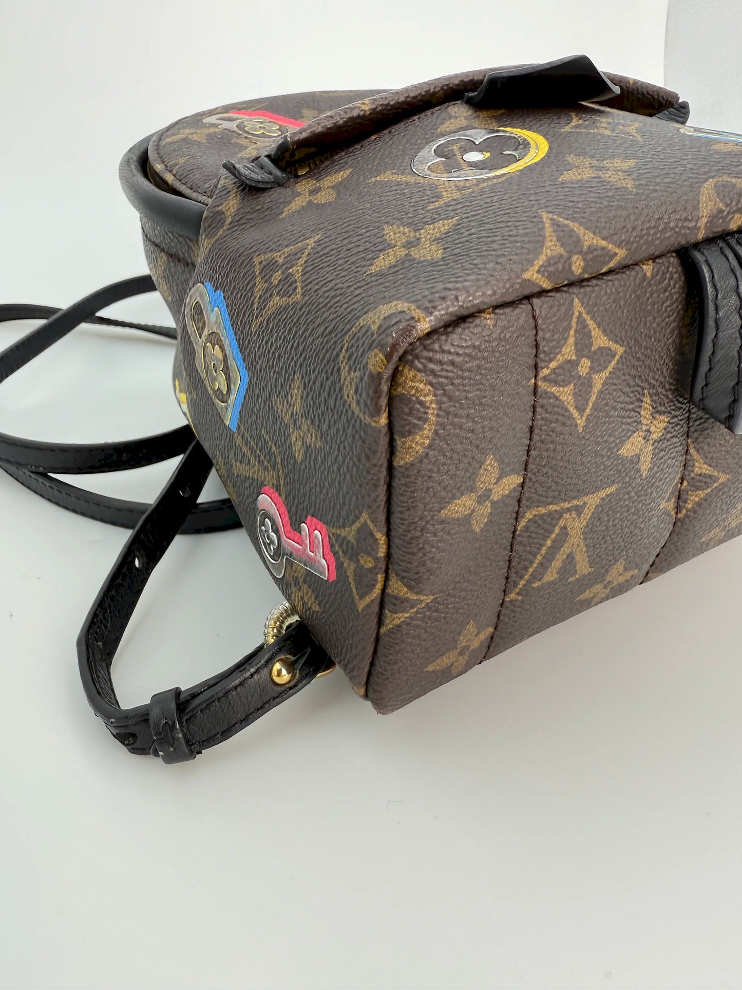 (AJ40) Louis Vuitton Palm Springs Mini Limited Love Lock, Gold Hardware