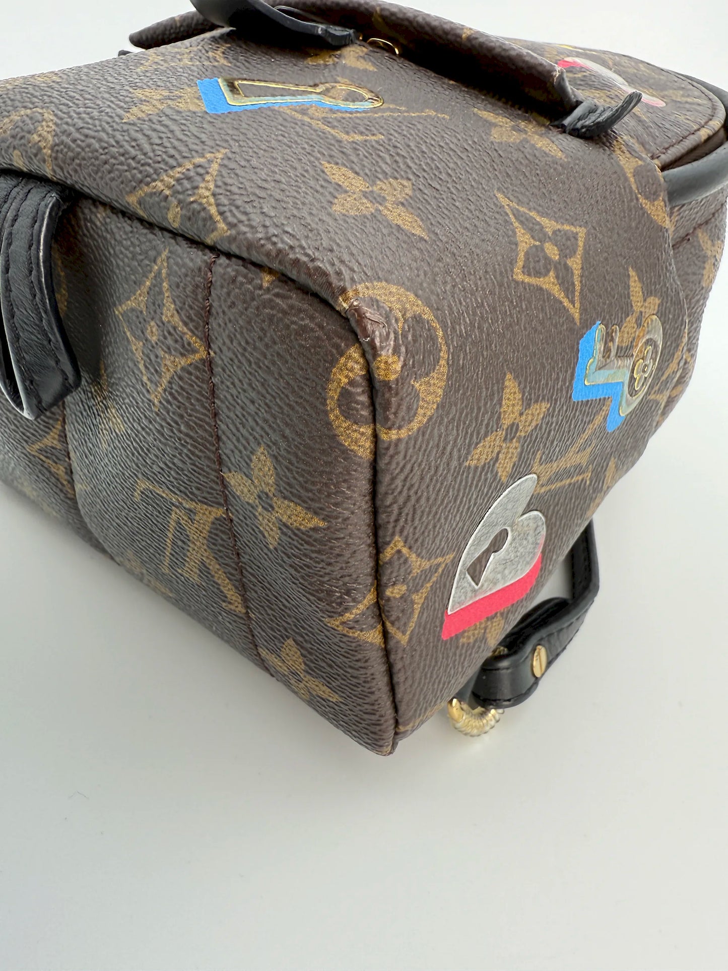 (AJ40) Louis Vuitton Palm Springs Mini Limited Love Lock, Gold Hardware
