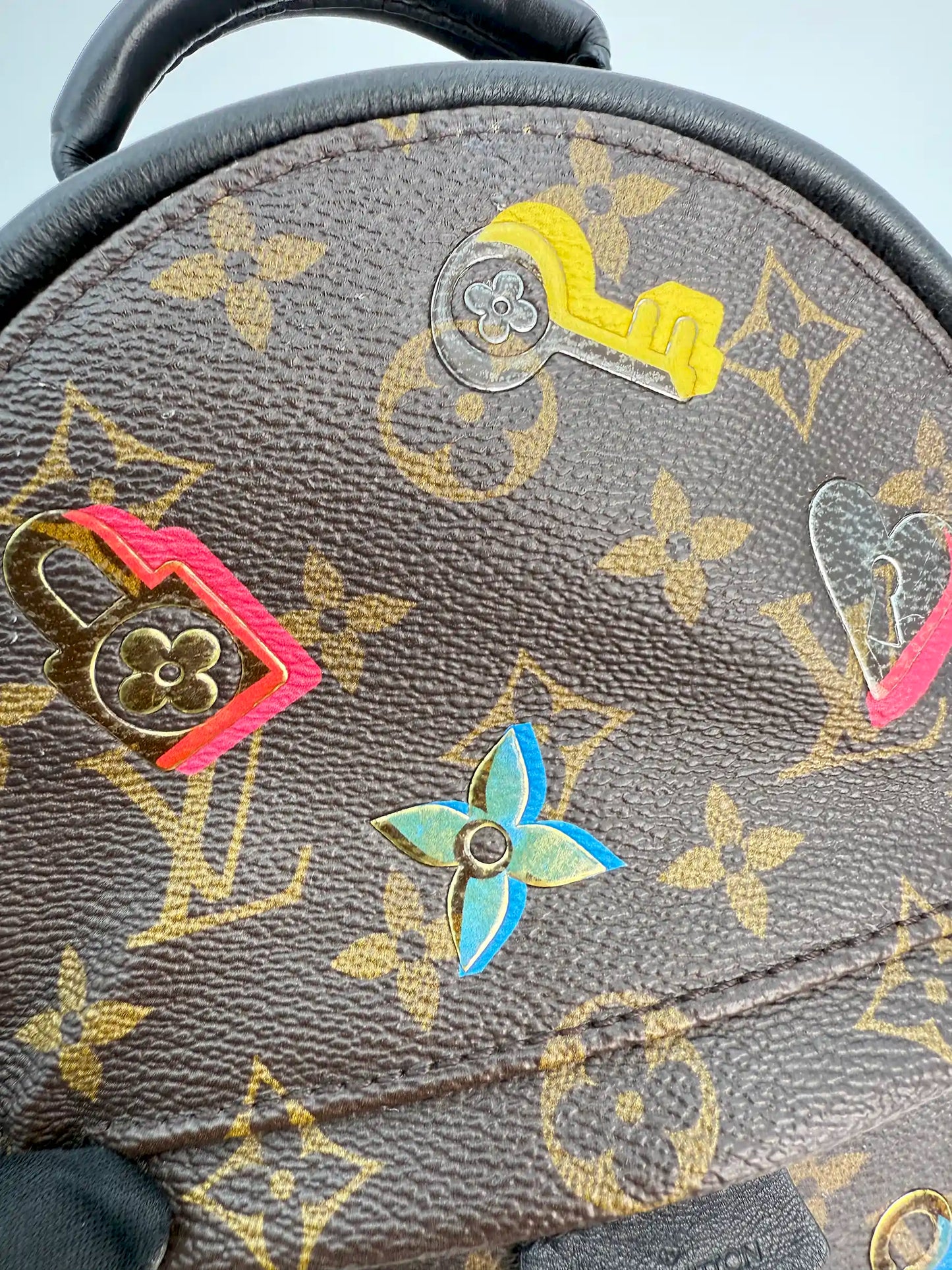 (AJ40) Louis Vuitton Palm Springs Mini Limited Love Lock, Gold Hardware