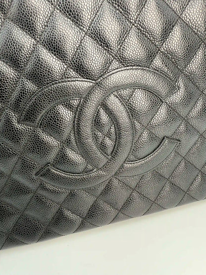 (AJ43) Chanel Black Caviar GST, Gold Hardware