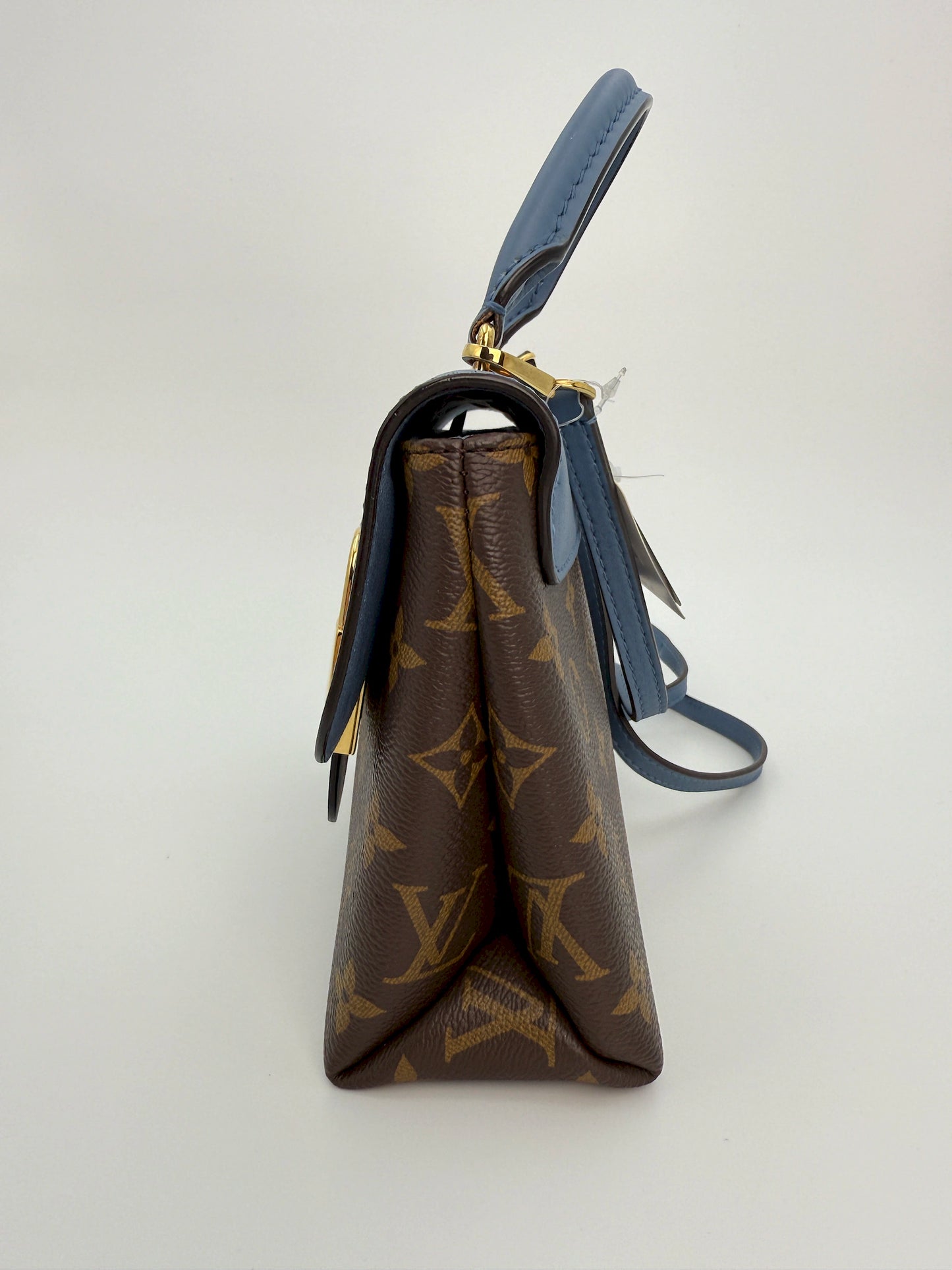 (AJ47) Louis Vuitton Blue/Monogram Locky BB, Gold Hardware