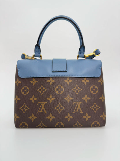 (AJ47) Louis Vuitton Blue/Monogram Locky BB, Gold Hardware