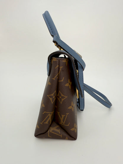 (AJ47) Louis Vuitton Blue/Monogram Locky BB, Gold Hardware
