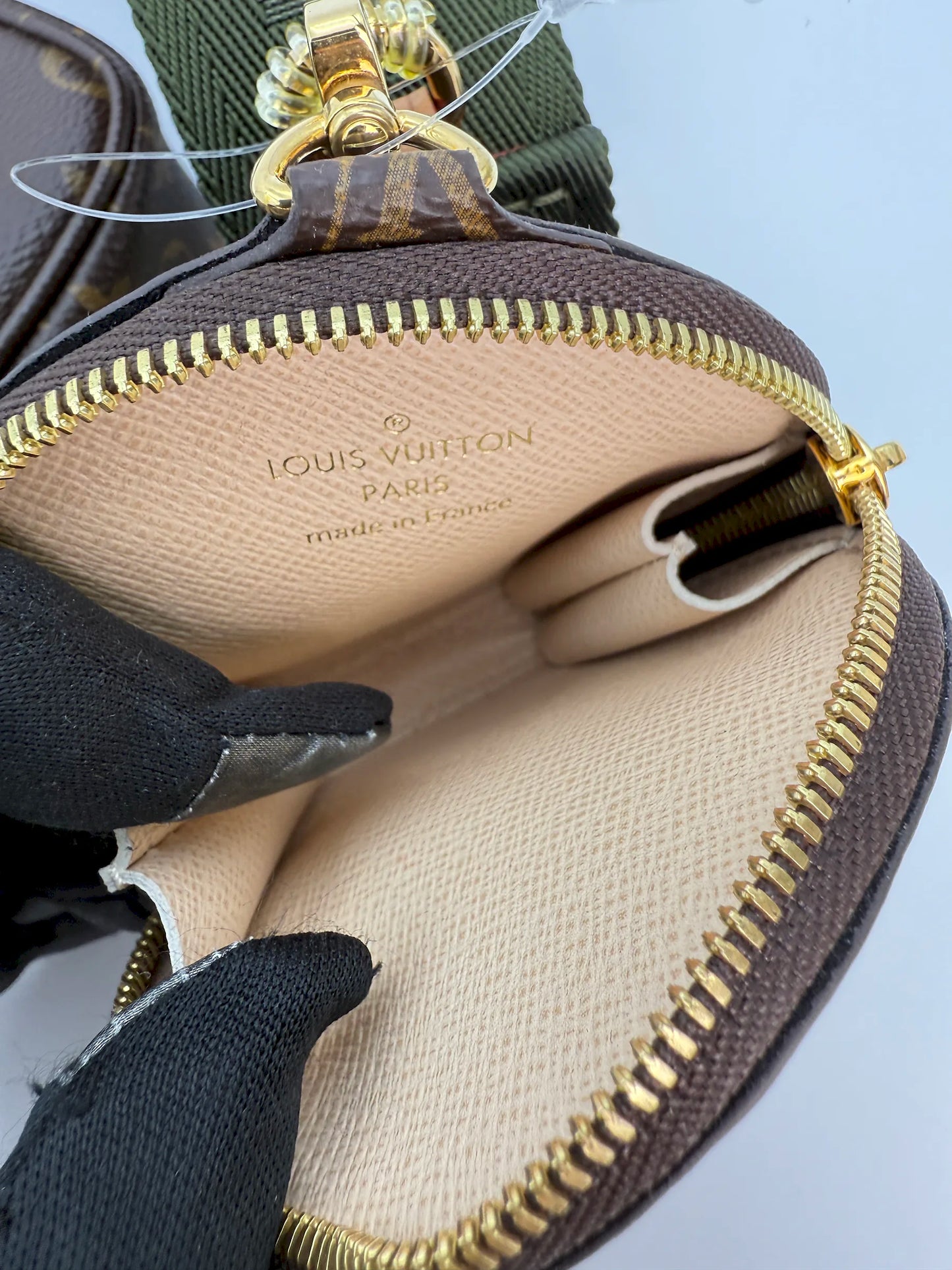 (AJ48) Louis Vuitton Monogram Multi Pochette, Gold Hardware