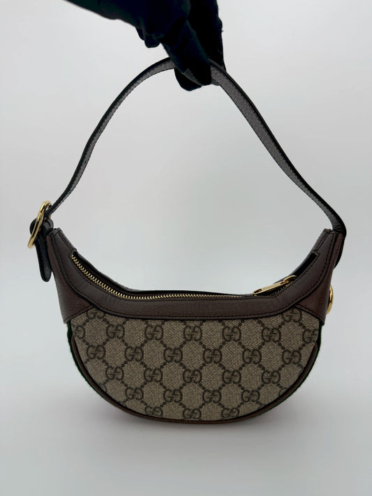 (AJ7) Gucci Ophidia Mini Shoulder Bag, Yellow Gold Hardware