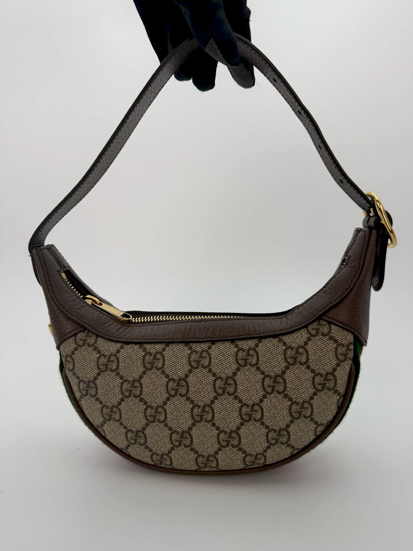 (AJ7) Gucci Ophidia Mini Shoulder Bag, Yellow Gold Hardware