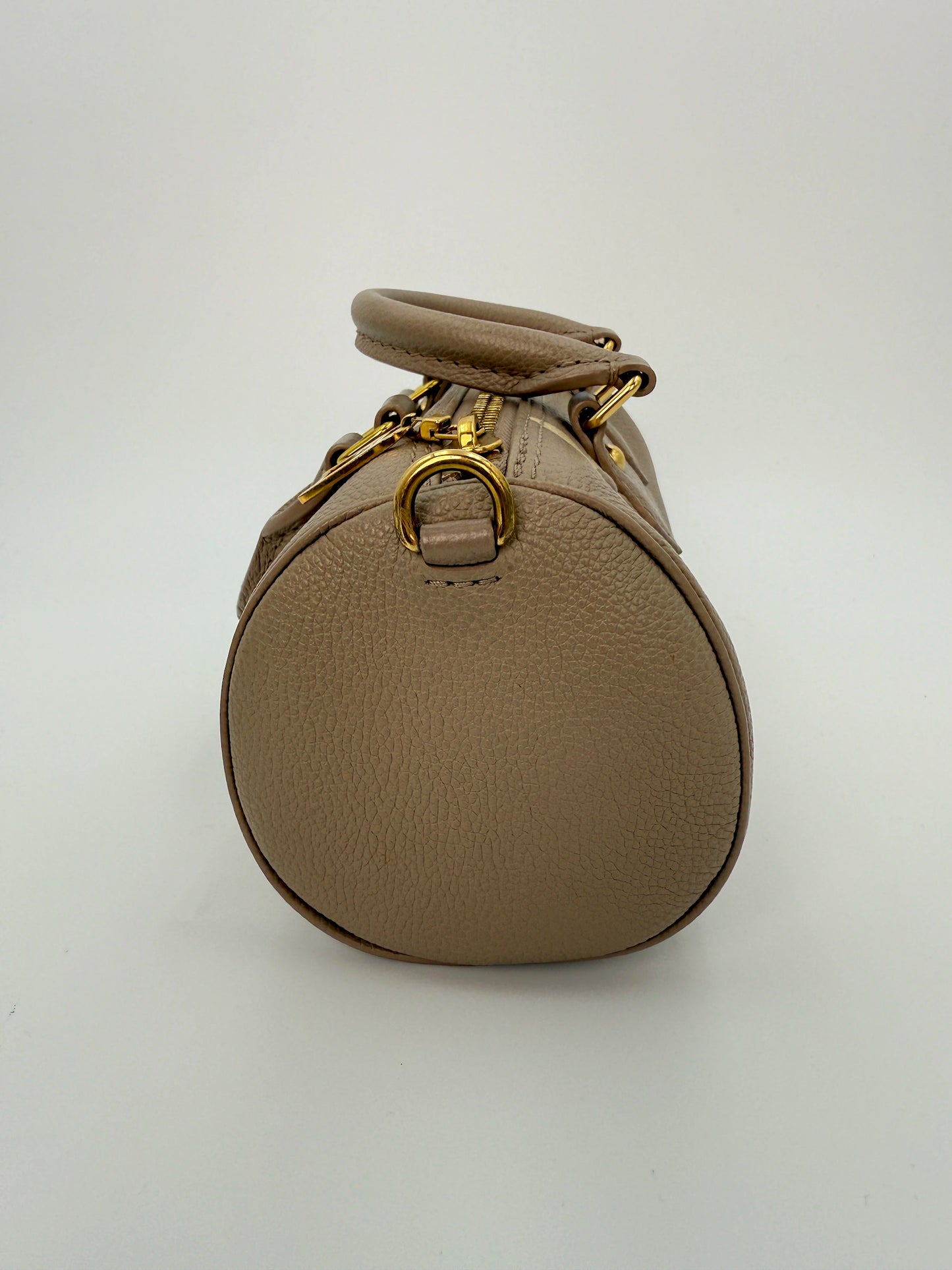 (AJ28) Louis Vuitton Beige Monogram Empreinte Papillon BB Crossbody Bag, Gold Hardware