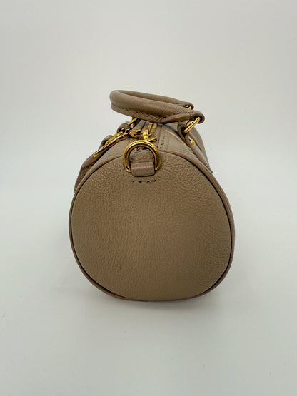 (AJ28) Louis Vuitton Beige Monogram Empreinte Papillon BB Crossbody Bag, Gold Hardware