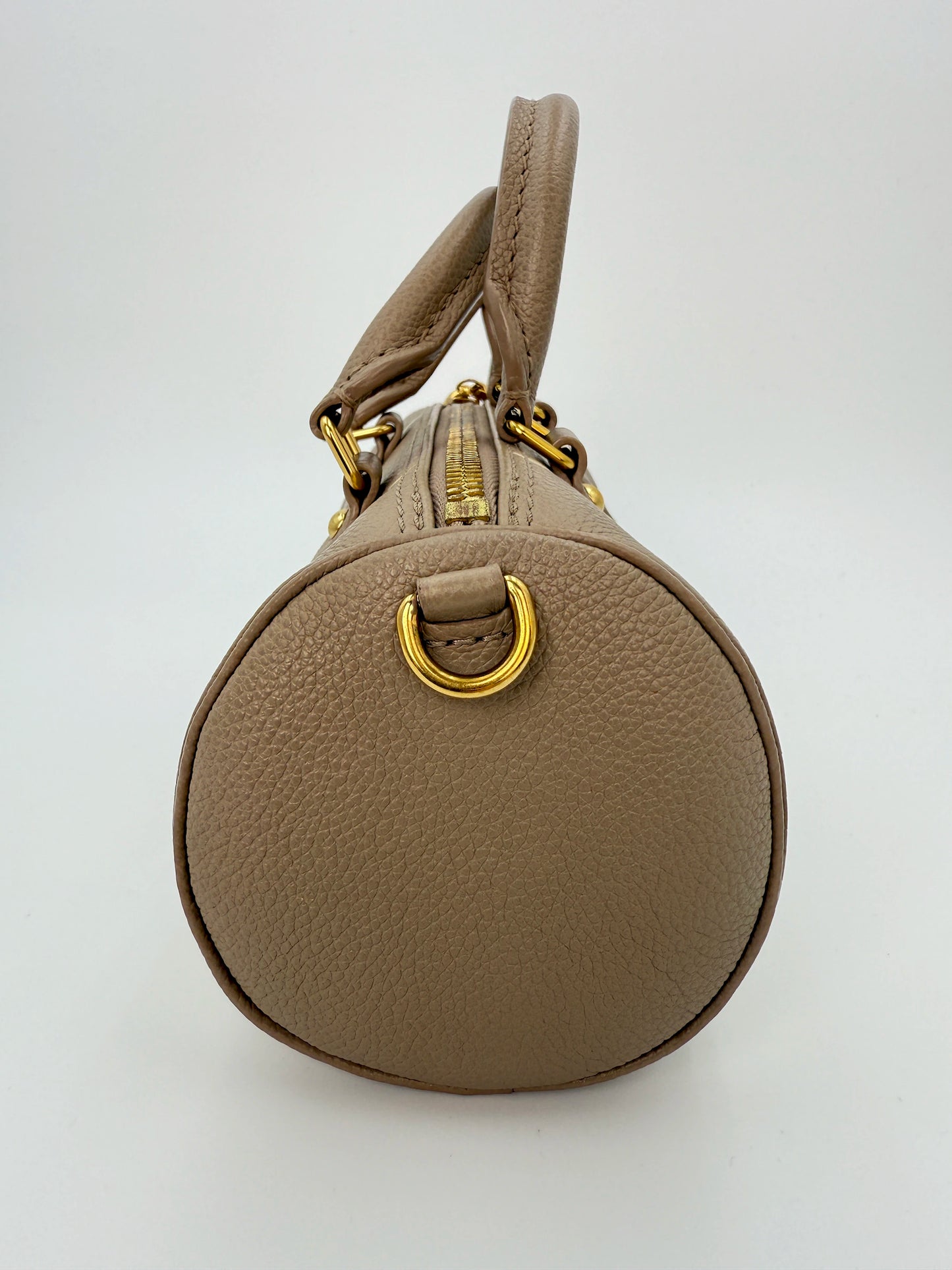 (AJ28) Louis Vuitton Beige Monogram Empreinte Papillon BB Crossbody Bag, Gold Hardware