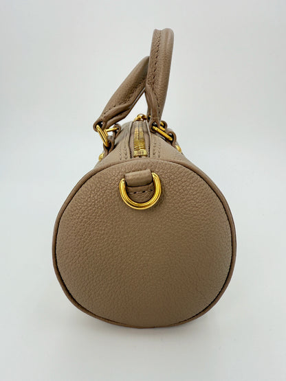 (AJ28) Louis Vuitton Beige Monogram Empreinte Papillon BB Crossbody Bag, Gold Hardware