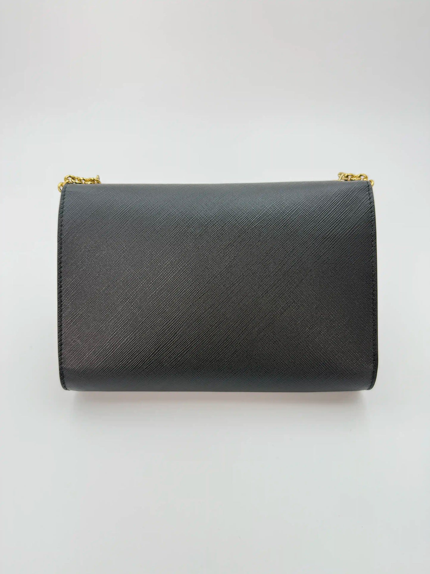 (AJ42) Ferragamo Black Calf Leather Vara Bow Mini Bag, Gold Hardware