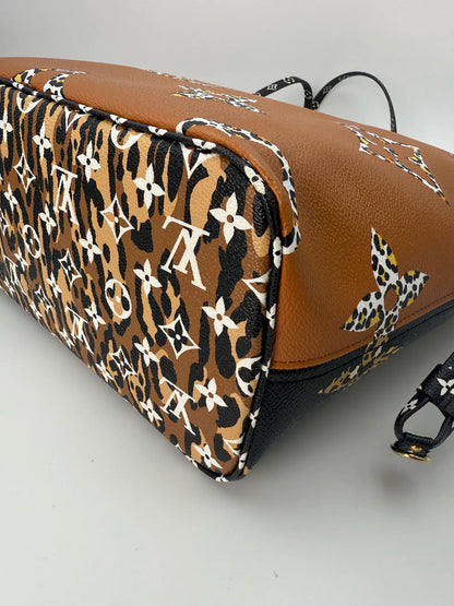 (AJ54) Louis Vuitton Monogram Jungle Neverfull MM, Gold Hardware