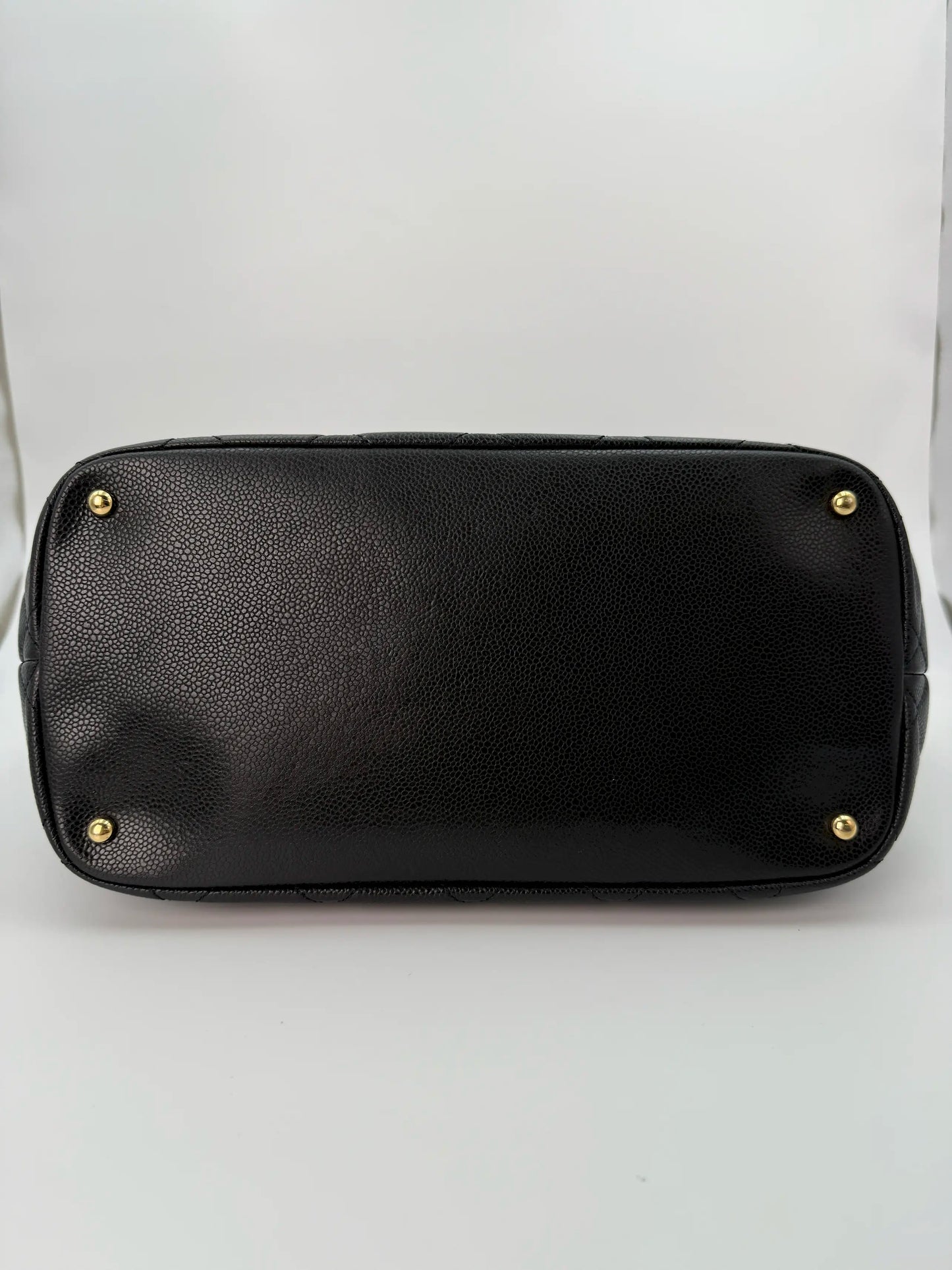 (AJ55) Chanel Black Caviar Timeless Tote, Gold Hardware