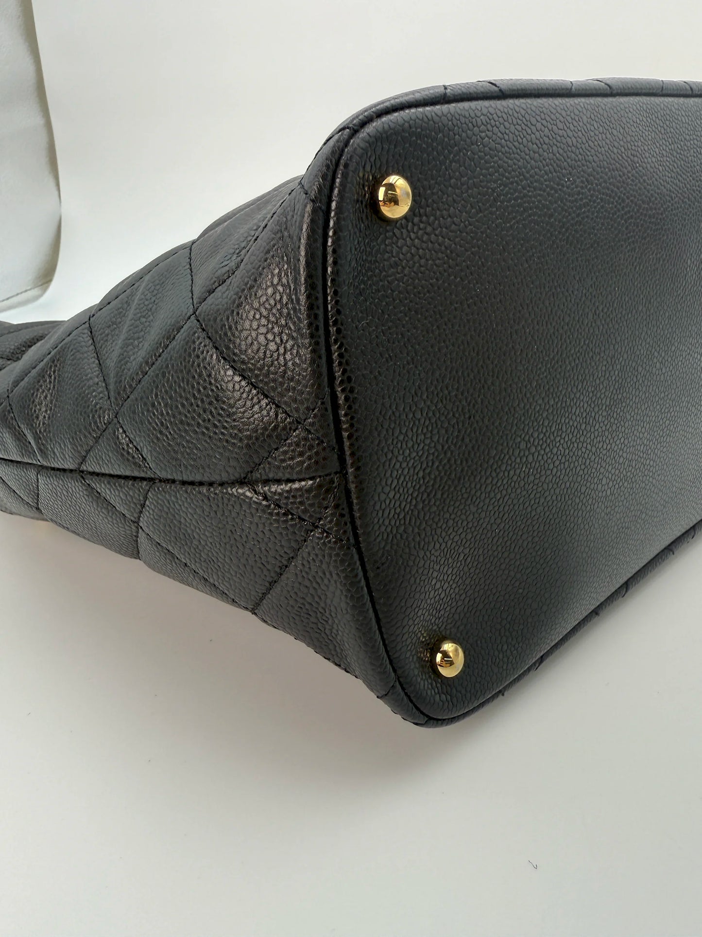 (AJ55) Chanel Black Caviar Timeless Tote, Gold Hardware