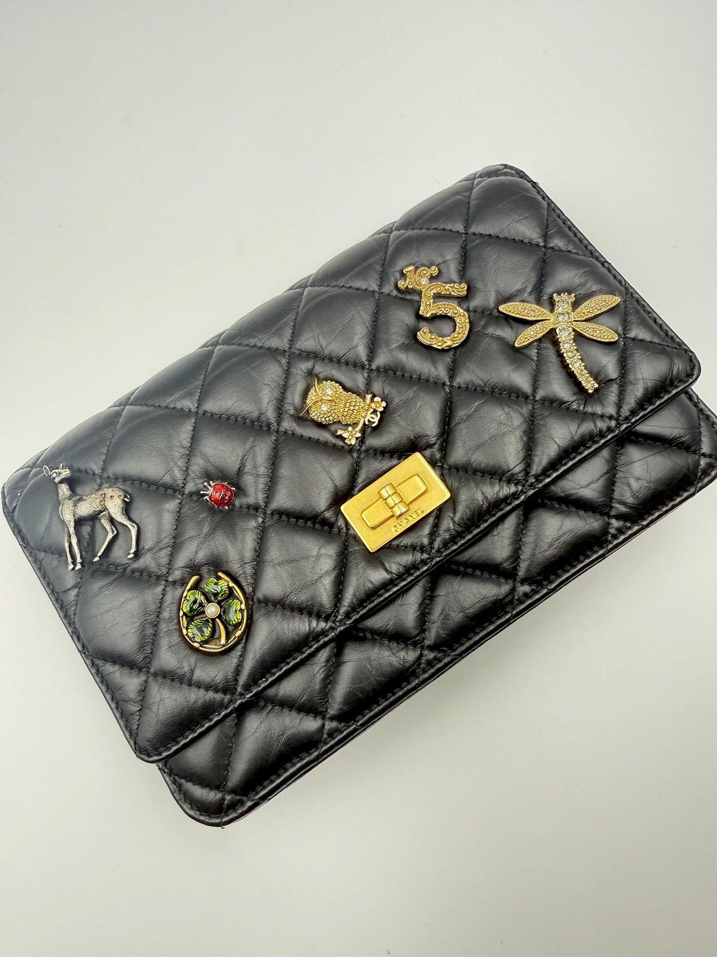 (AJ66) Chanel Lucky Charm Wallet on Chain