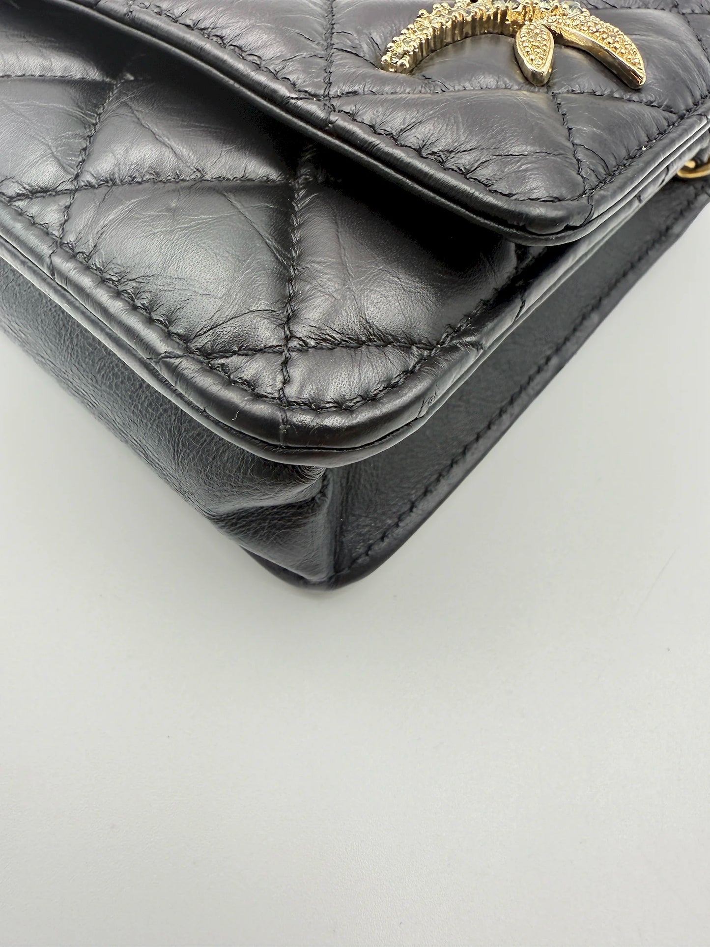 (AJ66) Chanel Lucky Charm Wallet on Chain
