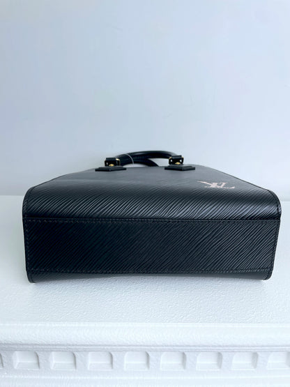 (A22) Louis Vuitton Black Epi Sac Plat BB Gold Hardware RFID