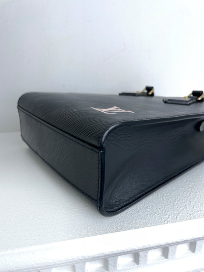 (A22) Louis Vuitton Black Epi Sac Plat BB Gold Hardware RFID