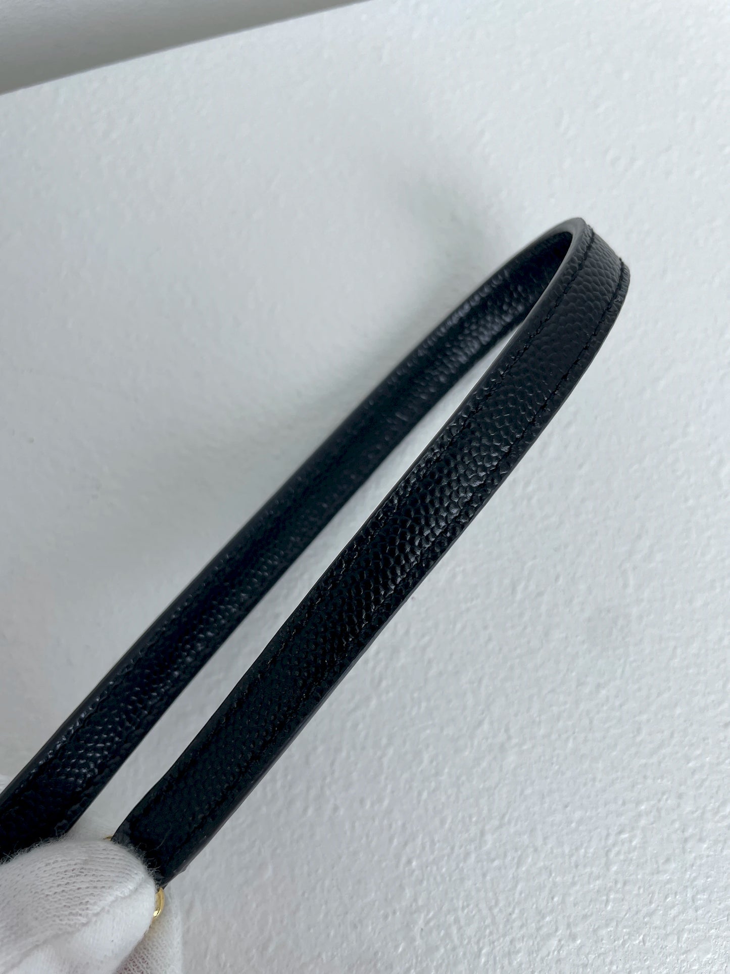 (A23) YSL Black Cassandre Envelope Wallet on Chain Caviar Gold Hardware Removable Chain Strap