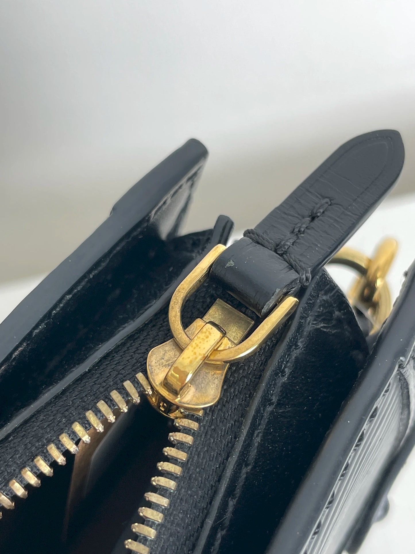 (A29) Louis Vuitton Black Epi Petite Malle Gold Hardware Removable and Adjustable Strap
