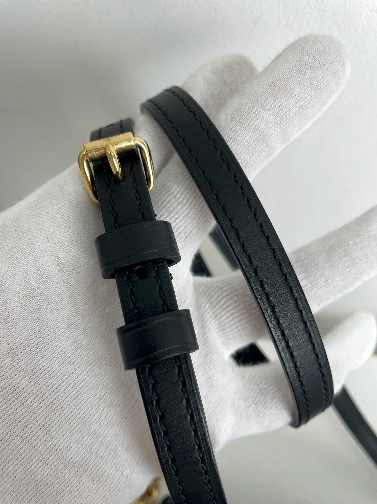 (A29) Louis Vuitton Black Epi Petite Malle Gold Hardware Removable and Adjustable Strap